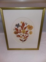 Pressed Dried Flowers, Framed & Signed, 12x15"
