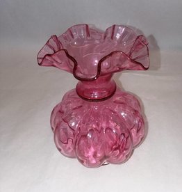 Fenton Fenton Cranberry Vase w/Double Ruffled Top, 6" H, m.1900's