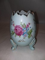 Blue Napcoware Footed Egg Vase, Hand Painted, 6", c.1950