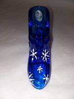 Fenton Fenton Cobalt Blue Snowflake Design Signed Slipper, 5"