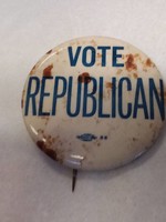 Vote Republican Political Pin, 1950's, 2.25" Diameter