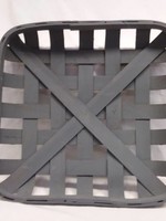 Gray Square Tobacco Basket, Reproduction, 15.5"x15.5"