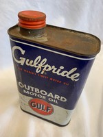 Vintage Gulfpride Outboard Motor Oil Tin (Unopened & Full), c.1960