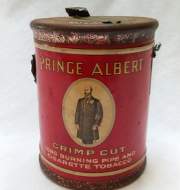Prince Albert Round Tobacco Tin, 5"x6.5", E.1920's