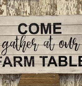 Wooden Wall Art- Gather at our Farm Table