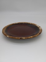 Hull Pottery Brown Drip Glaze Dessert Plate 6 3/4"