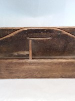 Wooden Tool Tote, Dovetail Corners, L.1800's, 16x10x4"