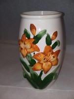 Tiger Lilies Vase, 9.5", c.1970