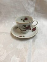 Red Roses Cup & Saucer Fine China Camielow, Poland, flea bite lip of cup