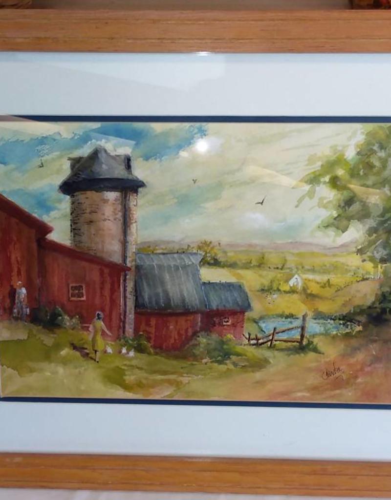 Framed Matted North Country Original Watercolor By Robert