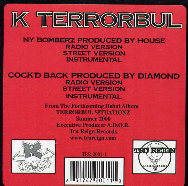 K. Terroribul - NY Bomberz / Cock'd Back - Vinyl, 12" - 414401837
