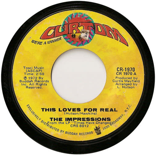 The Impressions - This Loves For Real - Vinyl, 7", 45 RPM, Single, Styrene - 297066498