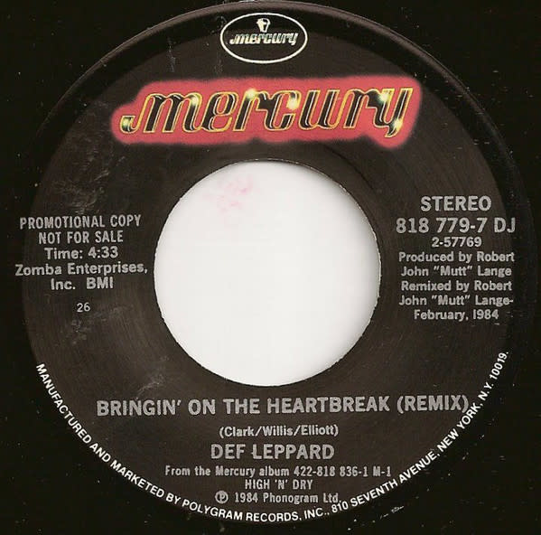 Def Leppard - Bringin' On The Heartbreak (Remix) - Vinyl, 7", 45 RPM, Single, Promo - 346879008