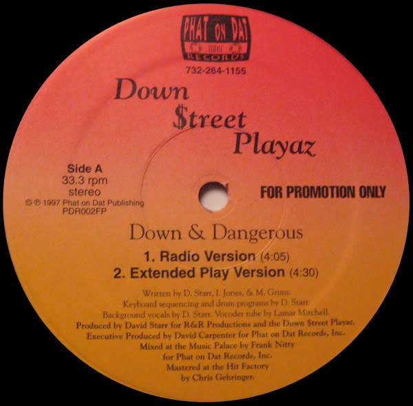 Down $treet Playaz - Down & Dangerous - Vinyl, 12", Promo - 353014765