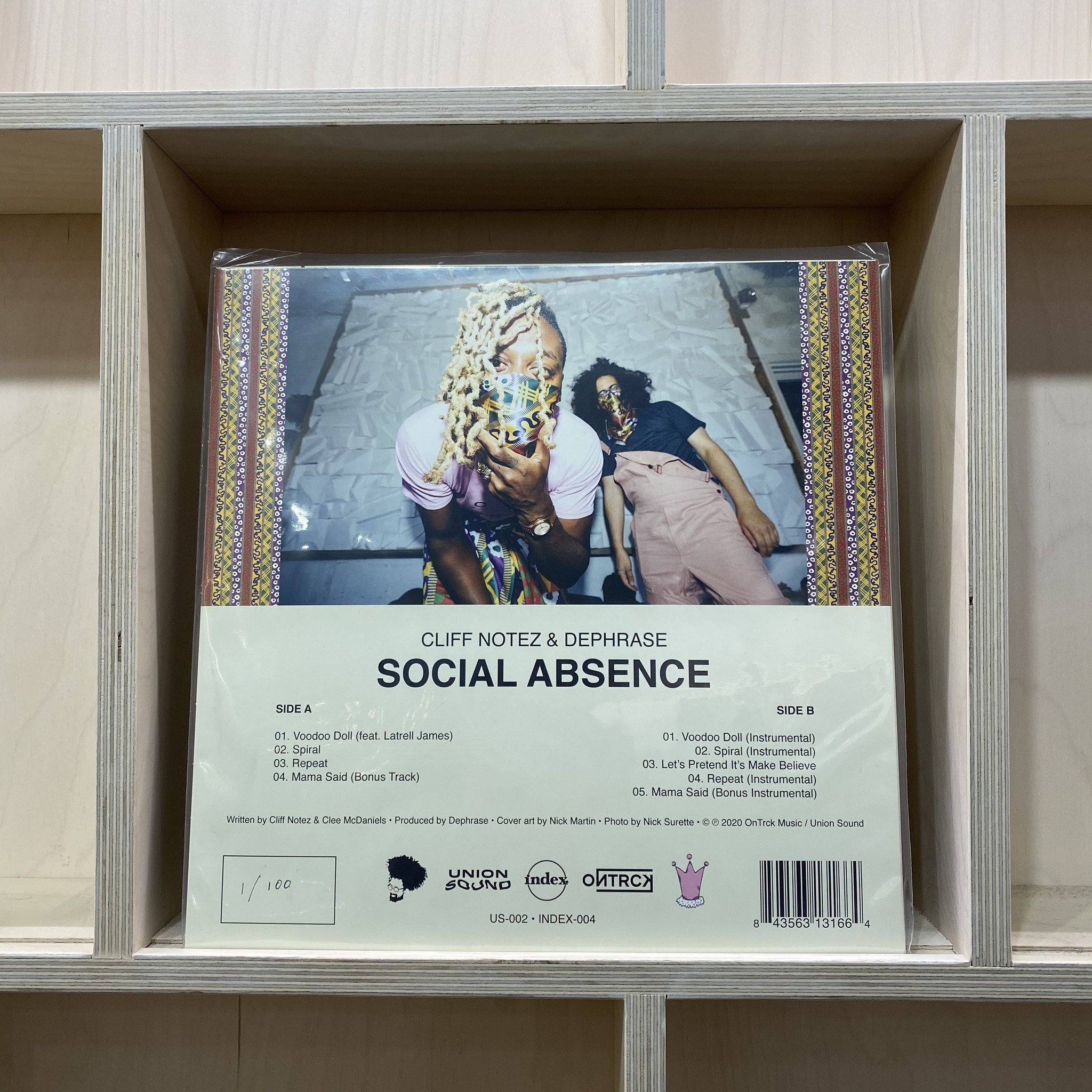Cliff Notez & Dephrase - Social Absence - Vinyl, 12", EP, Limited Edition, White w/ Green, Yellow & Purple Splatter