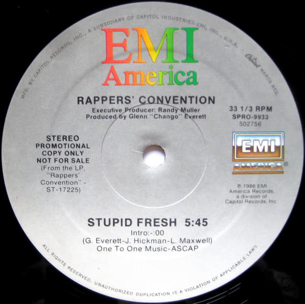 Rappers' Convention - Stupid Fresh - Vinyl, 12", 33 ⅓ RPM, Promo - 469856065