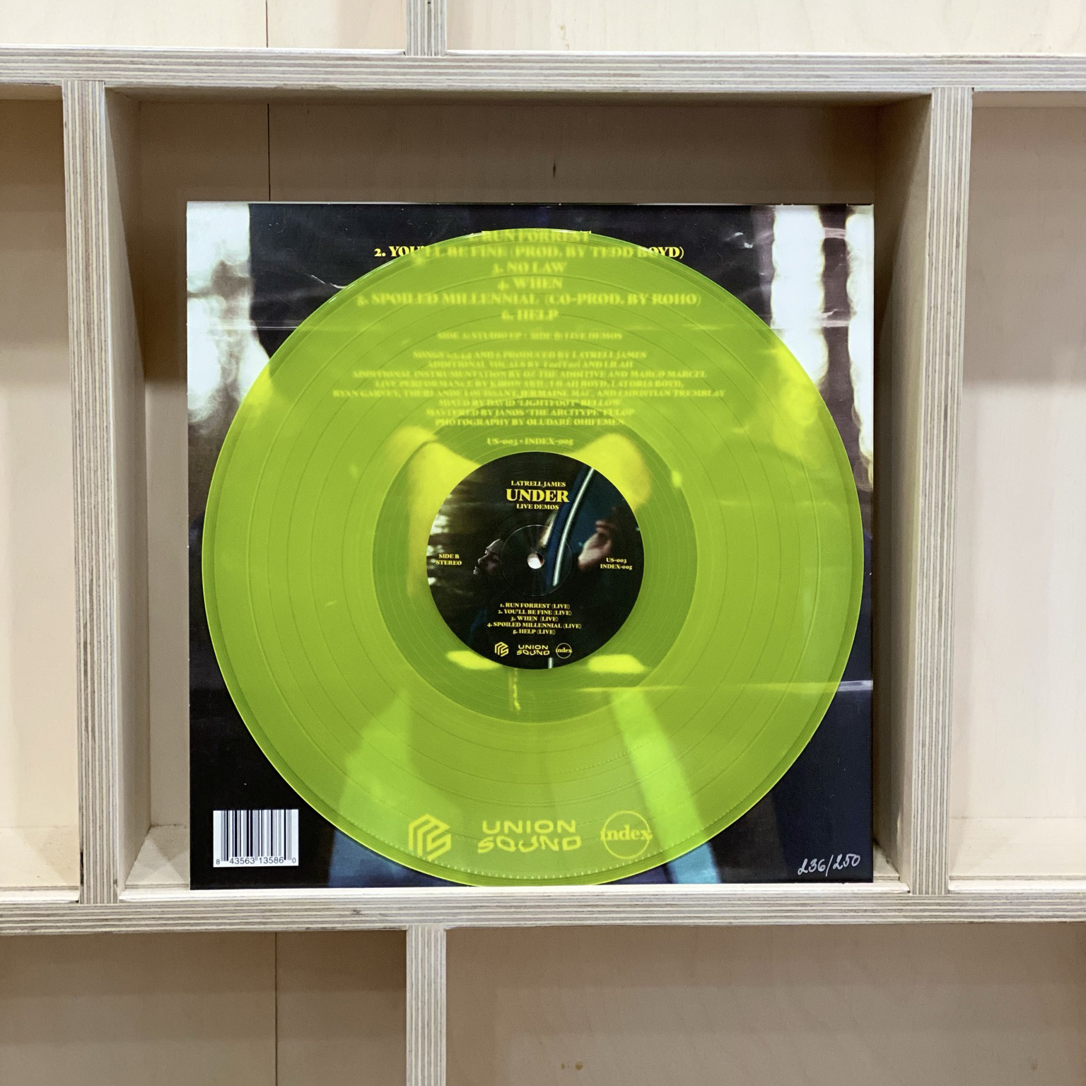 Latrell James - Under - Vinyl, 12", EP, Limited Edition, Numbered, Neon Yellow