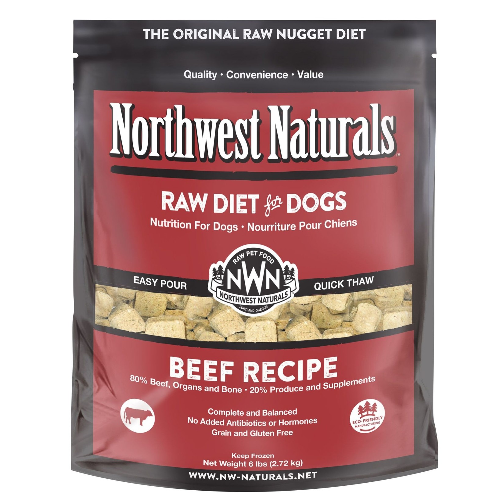 Northwest Naturals Northwest Naturals Frozen Raw Nuggets Beef Dog Food 6lb