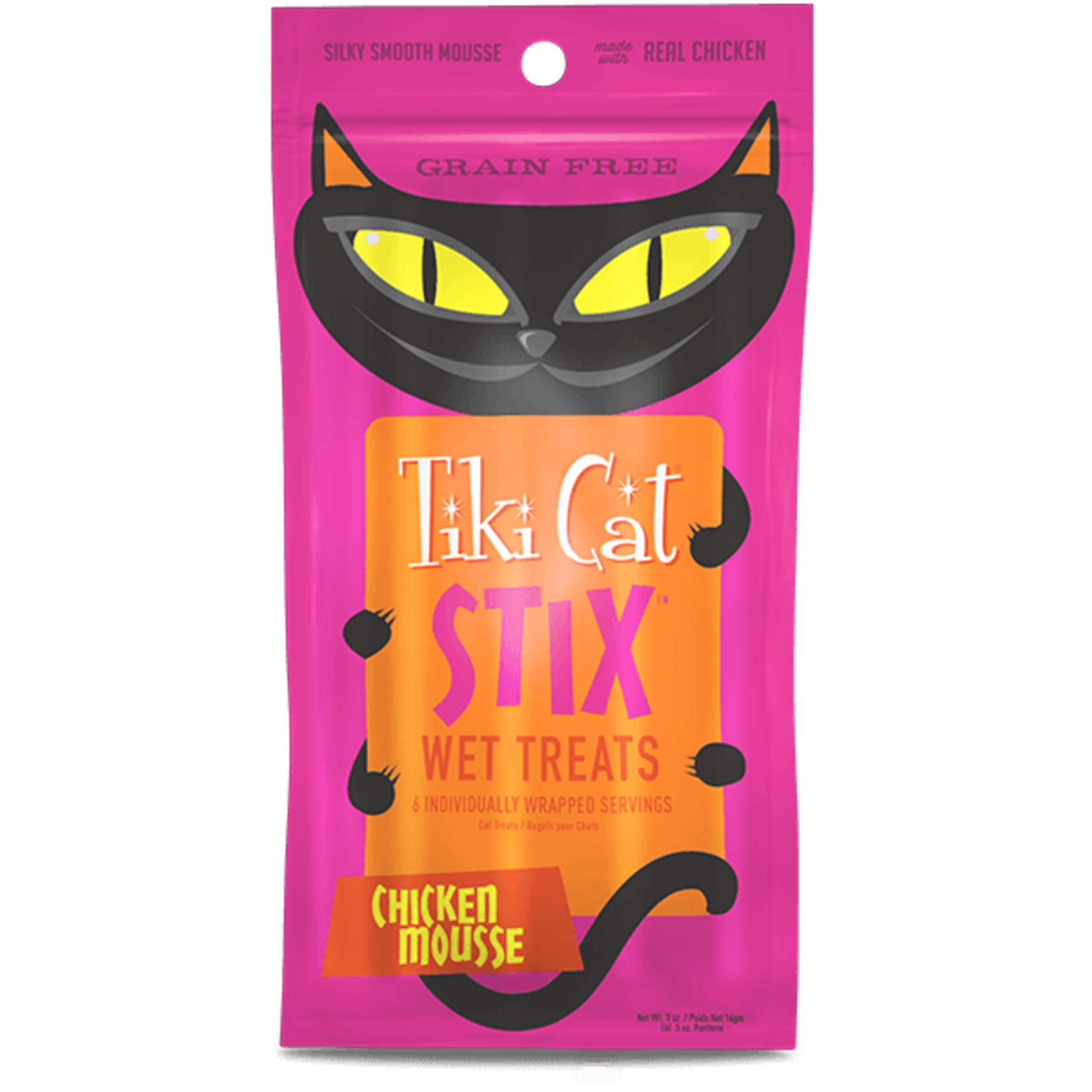 Tiki Cat & Tiki Dog Tiki Cat Stix Chicken Mousse Cat Treat 6x3oz