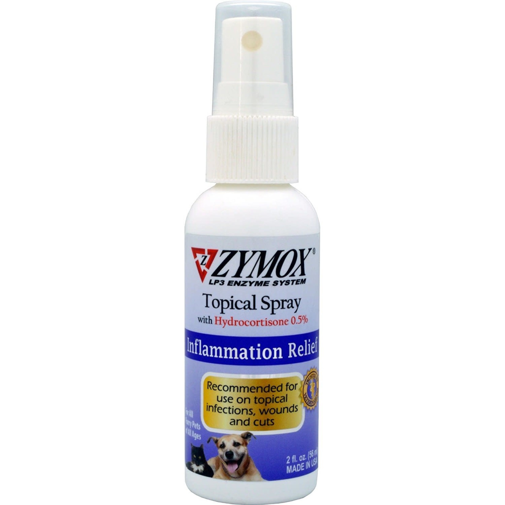 Zymox Zymox Enzymatic Topical Spray with Hydrocortisone 0.5% for Dogs & Cats 2 oz bottle