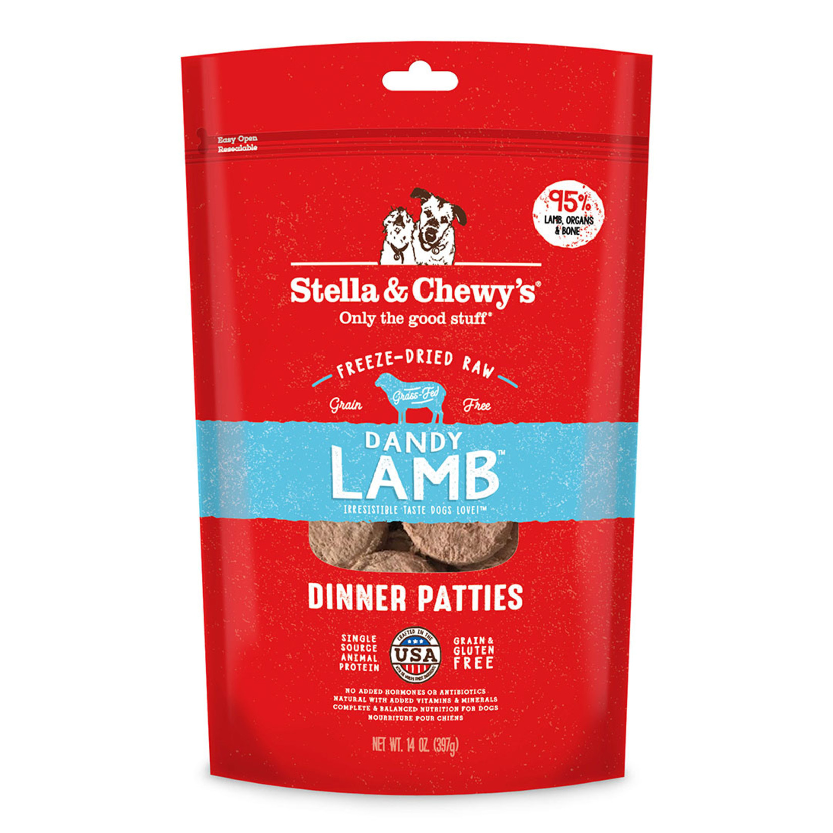 Stella & Chewys Stella & Chewy's Freeze Dried Dandy Lamb Patties 14oz Dog Food