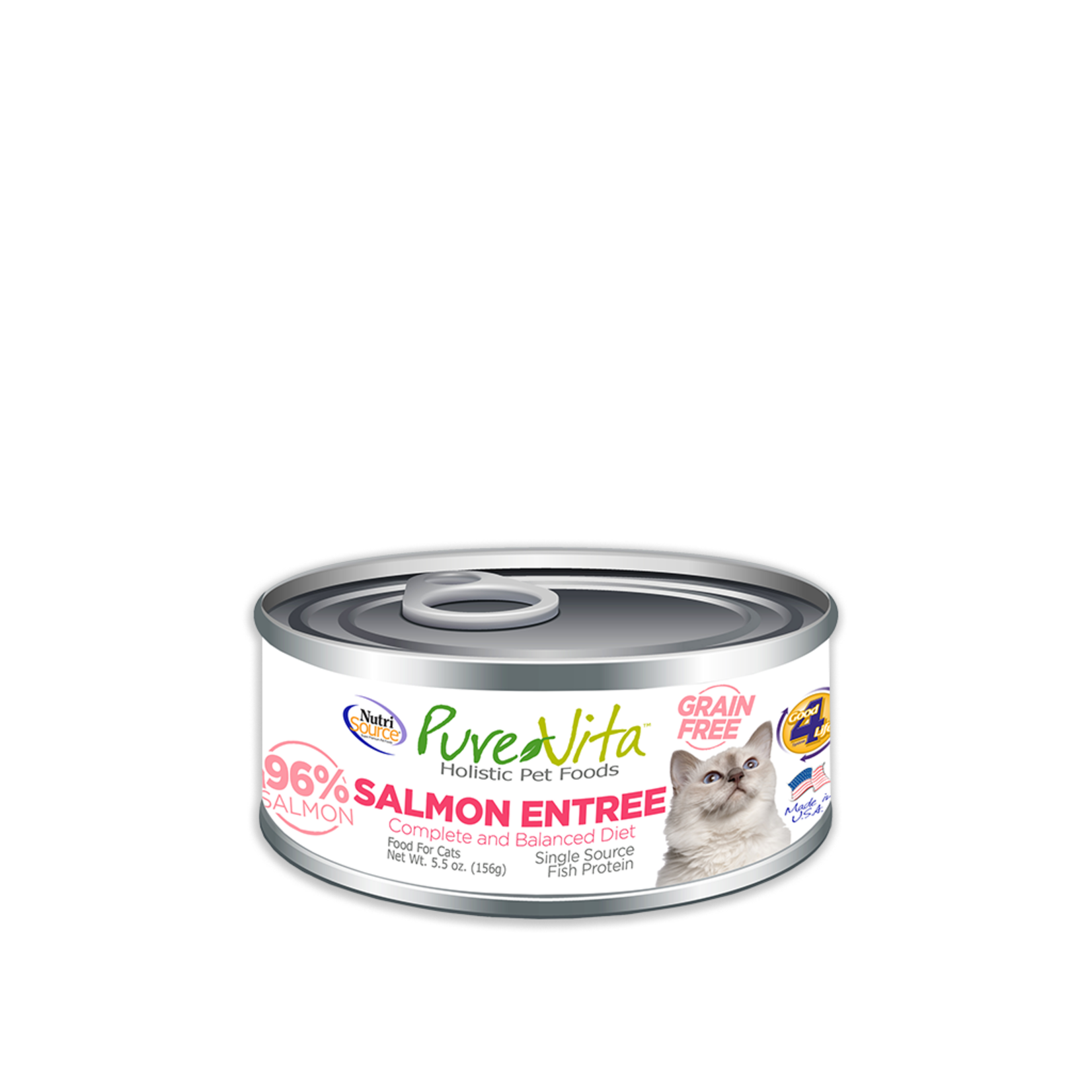 Pure Vita Pure Vita Limited Ingredient Salmon Entree Grain Free Wet Cat Food 5.5 oz