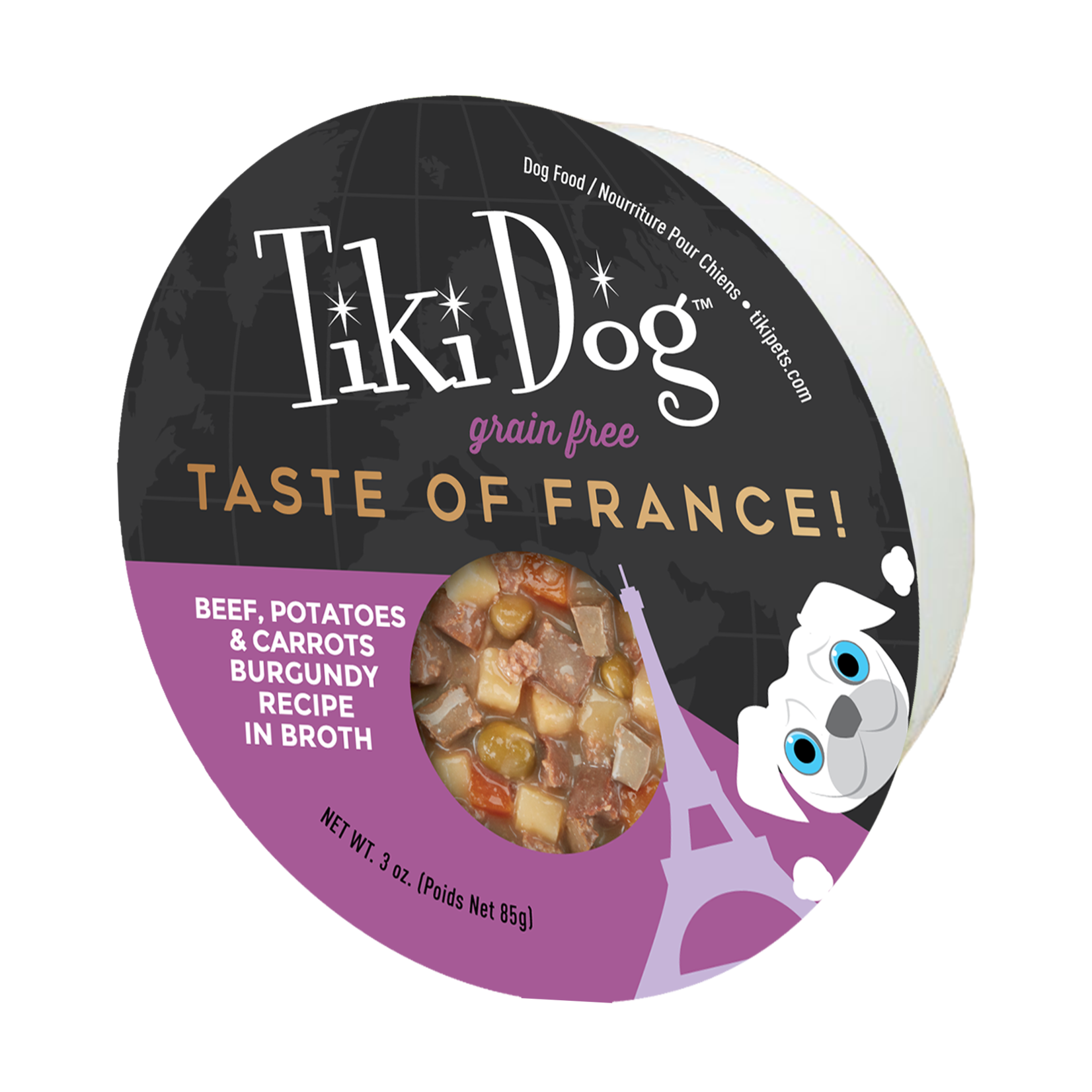 Tiki Cat & Tiki Dog Tiki Dog Taste France Beef, Potatoes Dog Food Cup 3oz