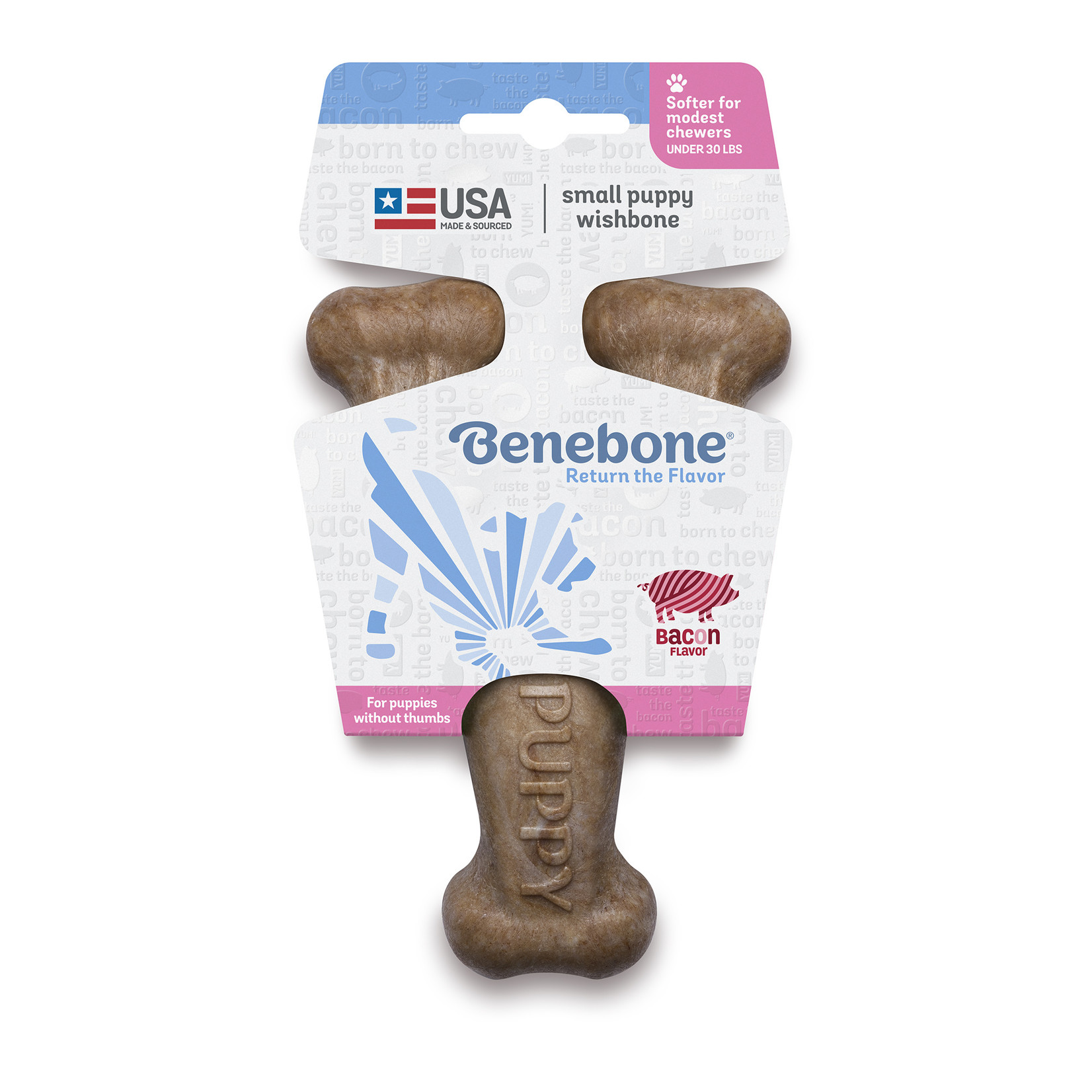 Benebone Benebone Bacon Flavor Puppy Wishbone Chew Toy