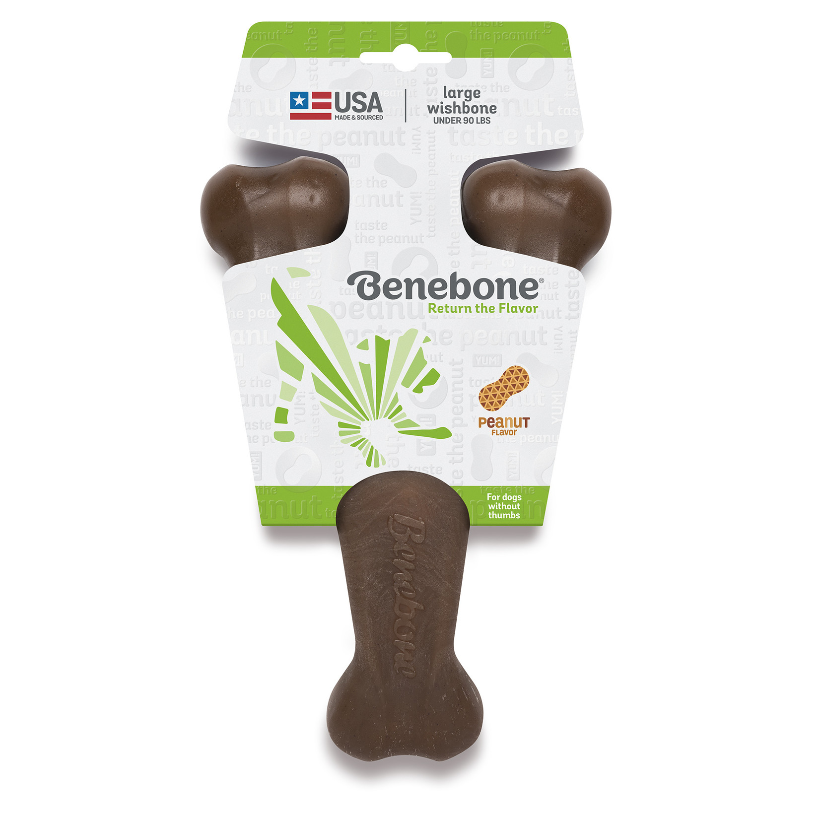 Benebone Benebone Peanut Butter  Wishbone Dog Chew Toy