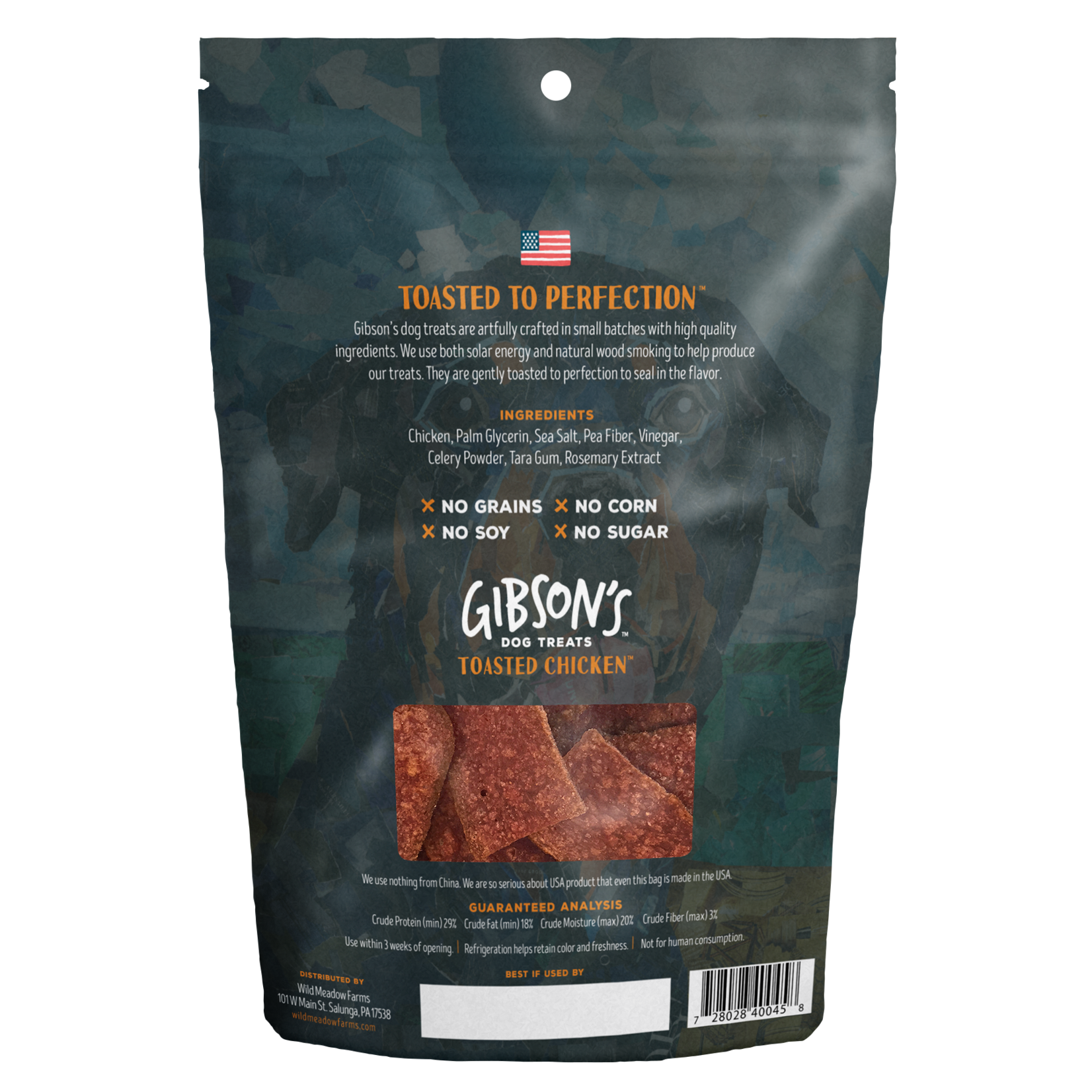 Wild Meadow Farms GIBSON'S Toasted Chicken Jerky Dog Treats 3oz