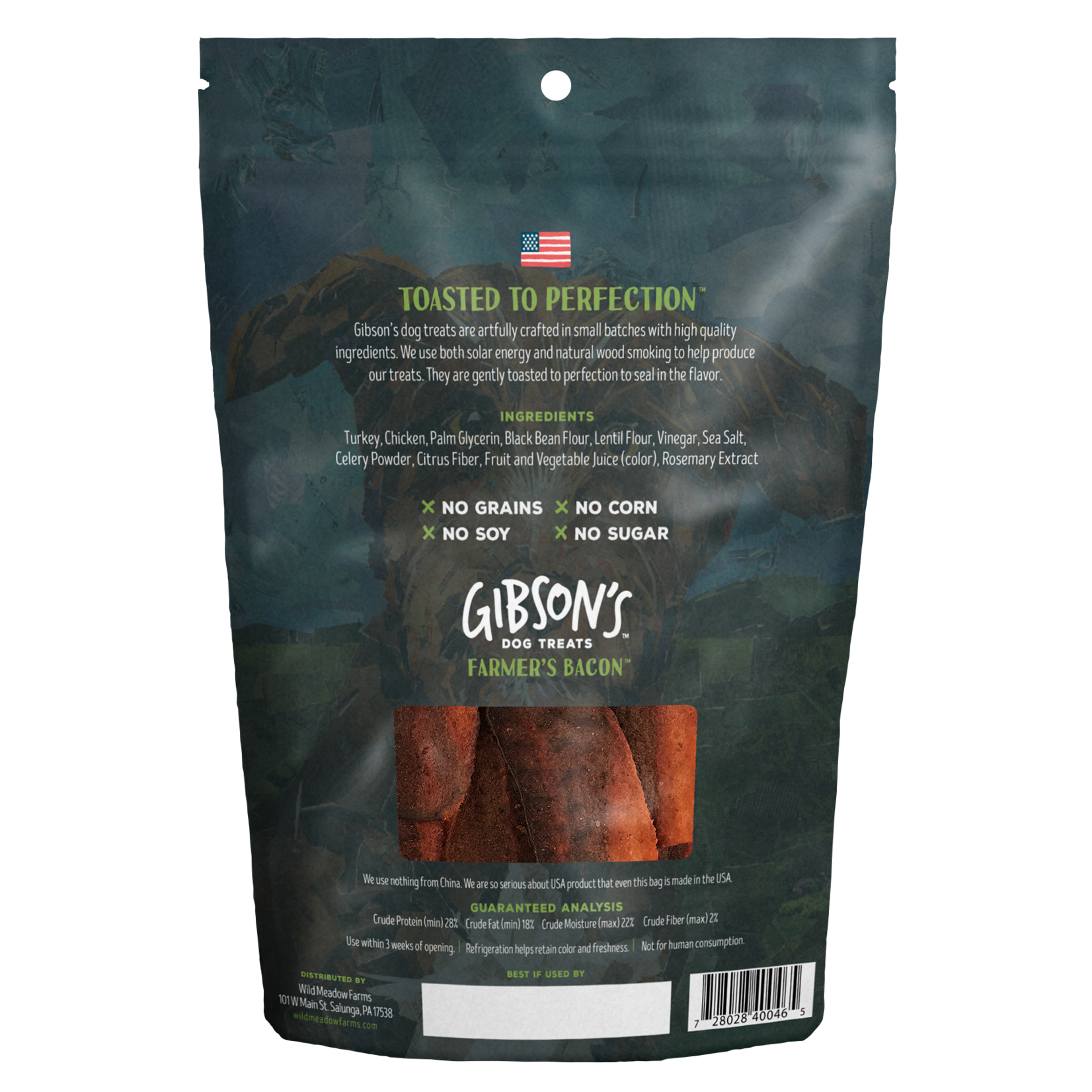 Wild Meadow Farms GIBSON'S Farmer's Bacon Jerky Dog Treats 3oz