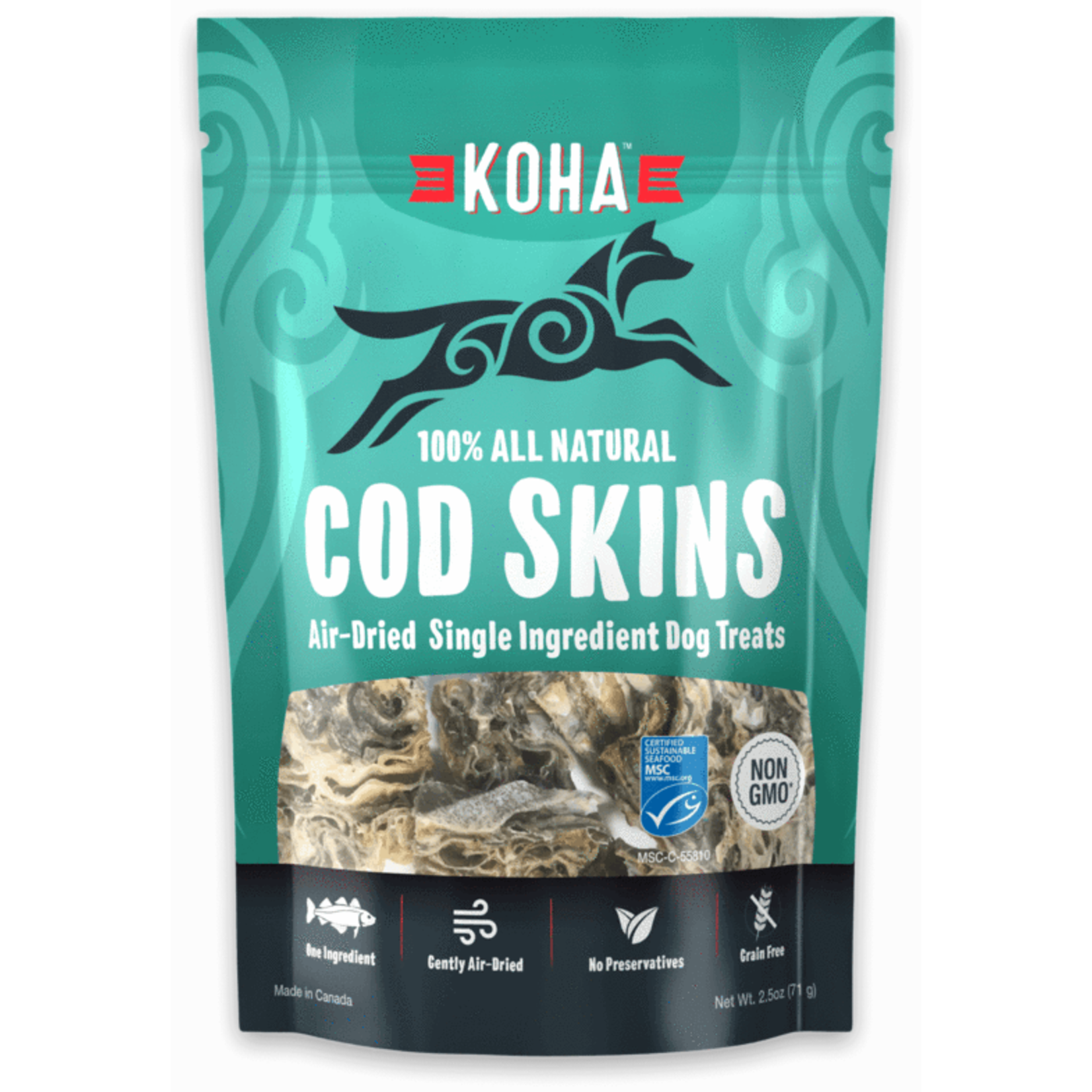 Koha KOHA Air-Dried Cod Skins Dog Treats 2.5oz