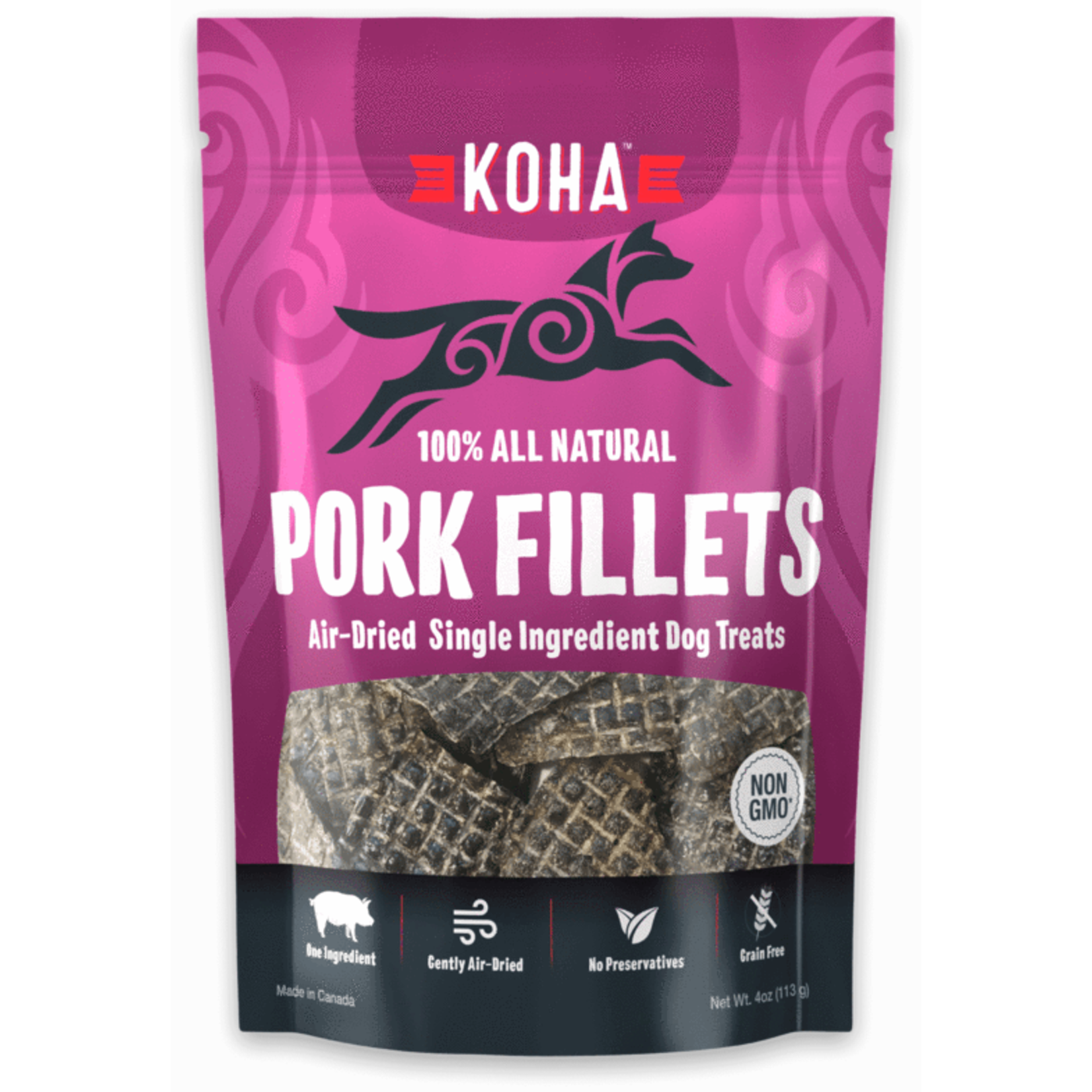 Koha KOHA Air-Dried Pork Filet Dog Treats 4oz
