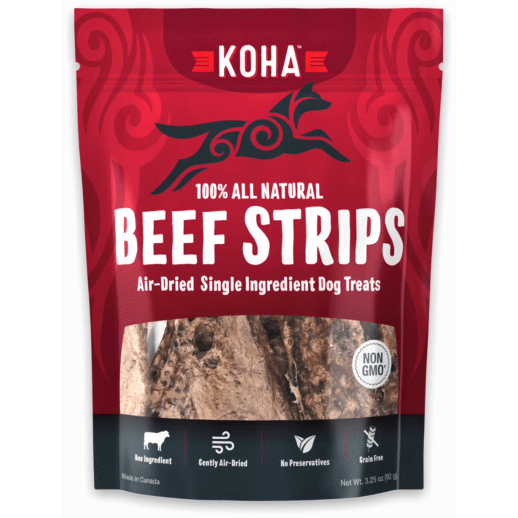 Koha KOHA Air-Dried Beef Strips Dog Treats 3.25oz