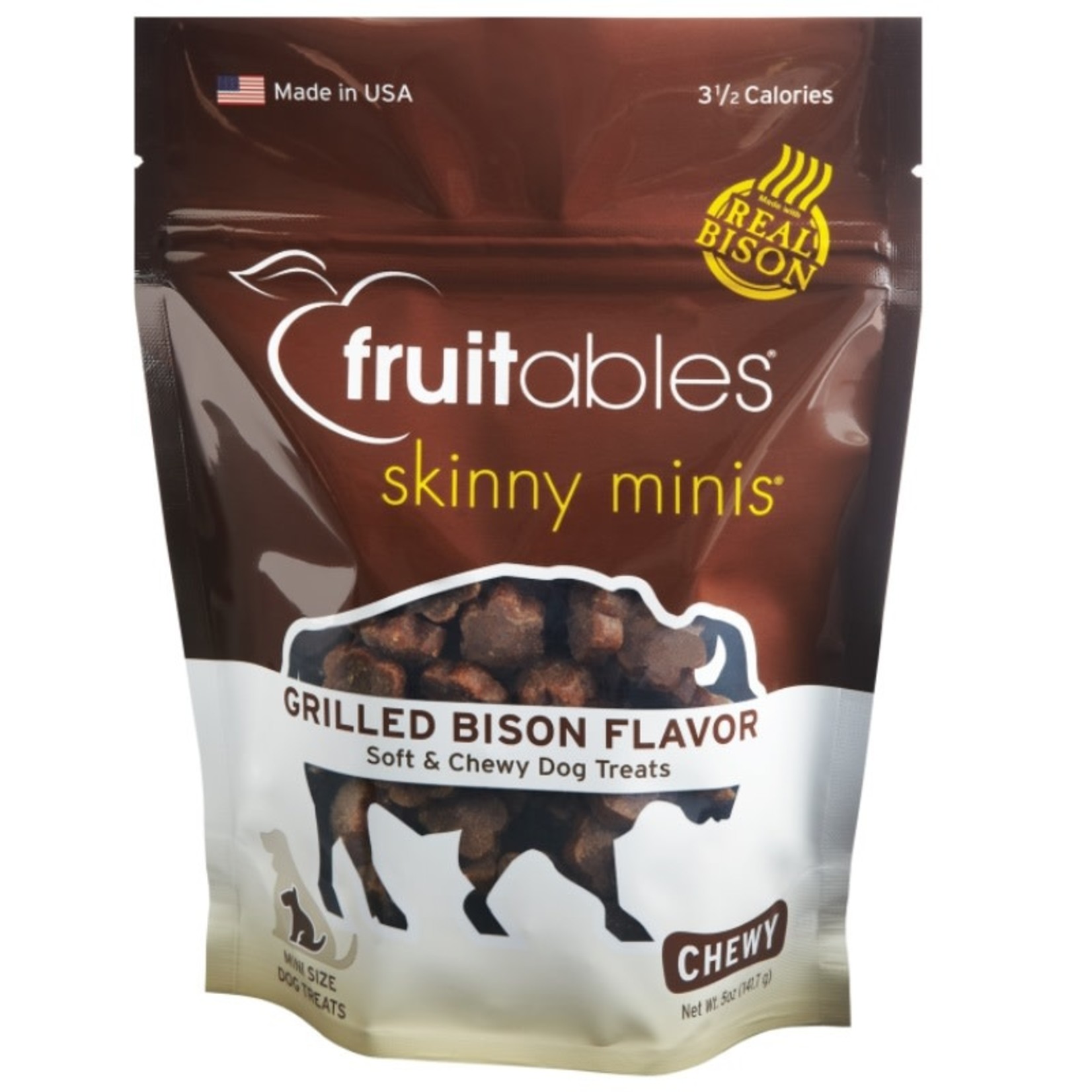 Fruitables Fruitables Skinny Minis Grilled Bison Dog Treats 5oz