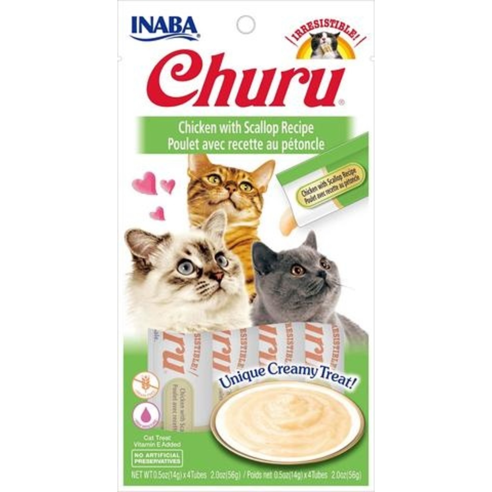 Inaba Ciao Churu Chicken with Scallop Cat Puree Treat 2oz