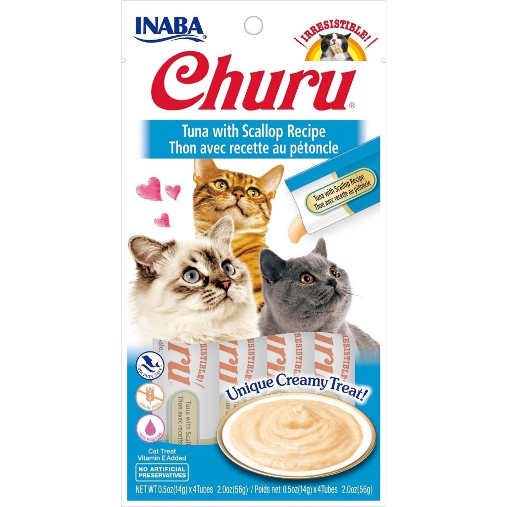 Inaba Ciao Churu Tuna & Scallop Cat Puree Treats 2oz