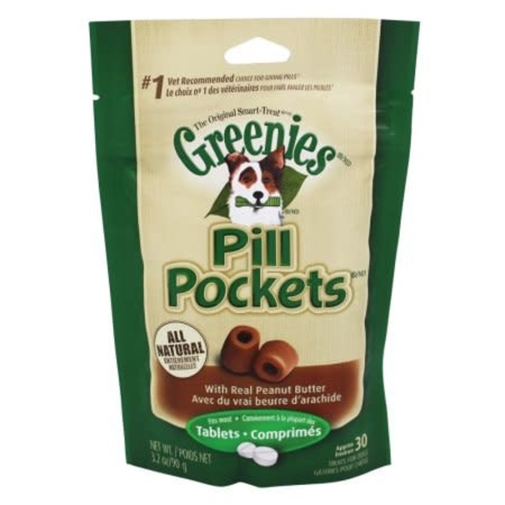 Greenies/Pill Pockets Greenies Pill Pockets Real Peanut Butter Flavor Natural Dog Treats, Tablet Size, 30 count