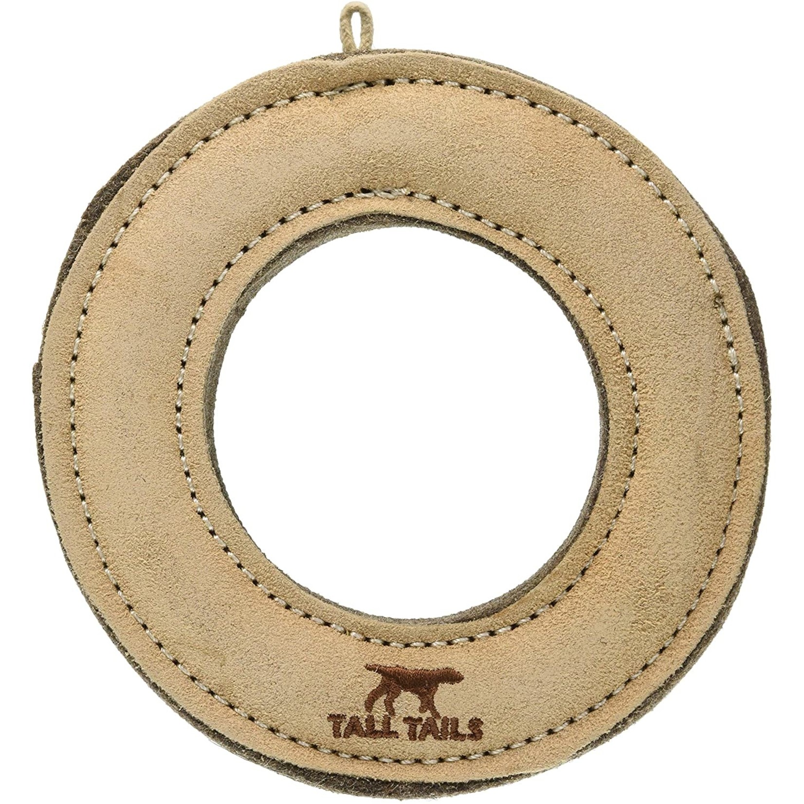 Tall Tails TALL TAILS Natural Leather & Wool Ring 7" Dog Toy