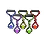 MultiPet Multipet Nuts for Knots Hand Tug W/ Tennis Ball Dog Toy 20"