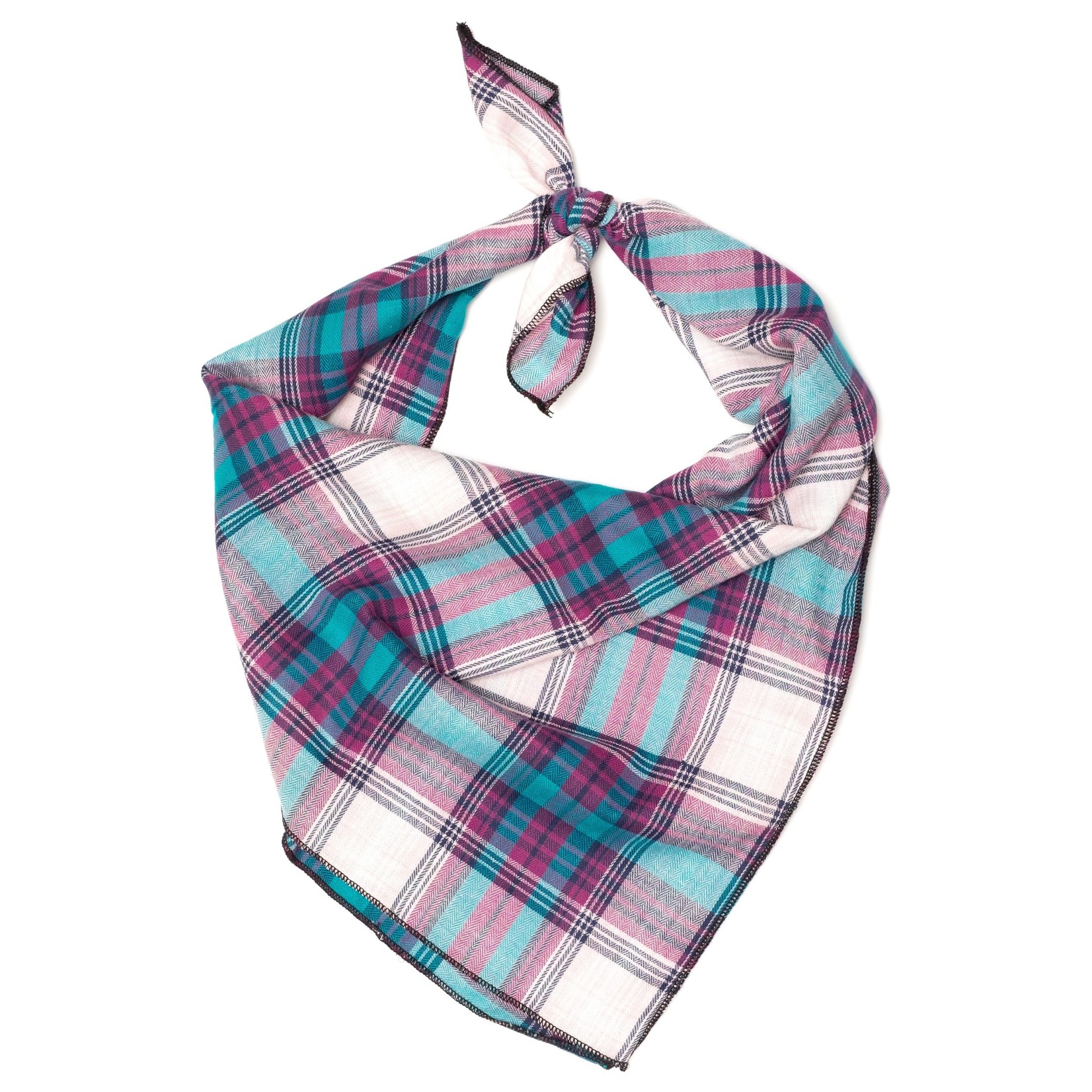 Worthy Dog The Worthy Dog Bandana Teal & Purple Plaid