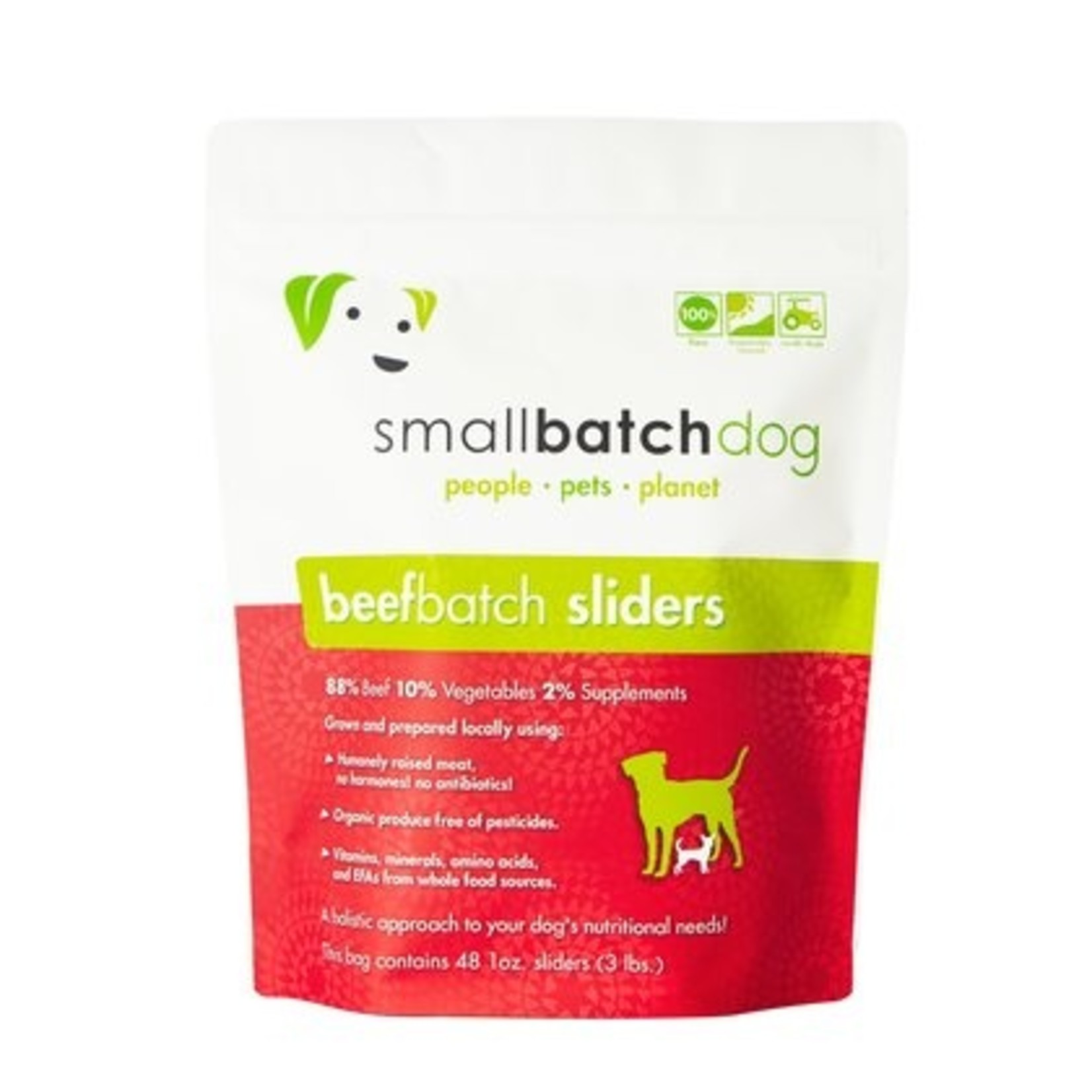 Smallbatch Small Batch Frozen Raw BeefBatch Sliders Dog 3#