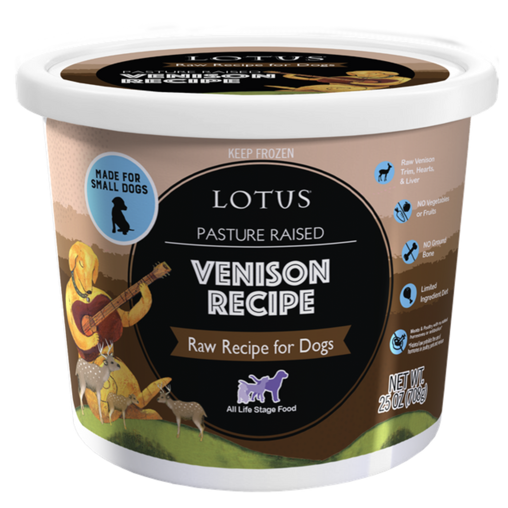 Lotus LOTUS Frozen Raw Venison 25 oz Dog