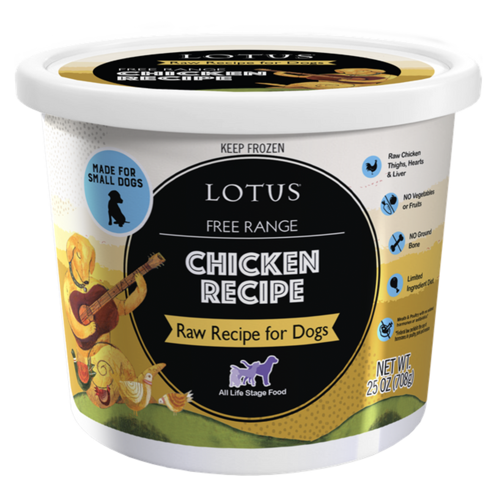 Lotus LOTUS Frozen Raw Chicken Dog 25oz
