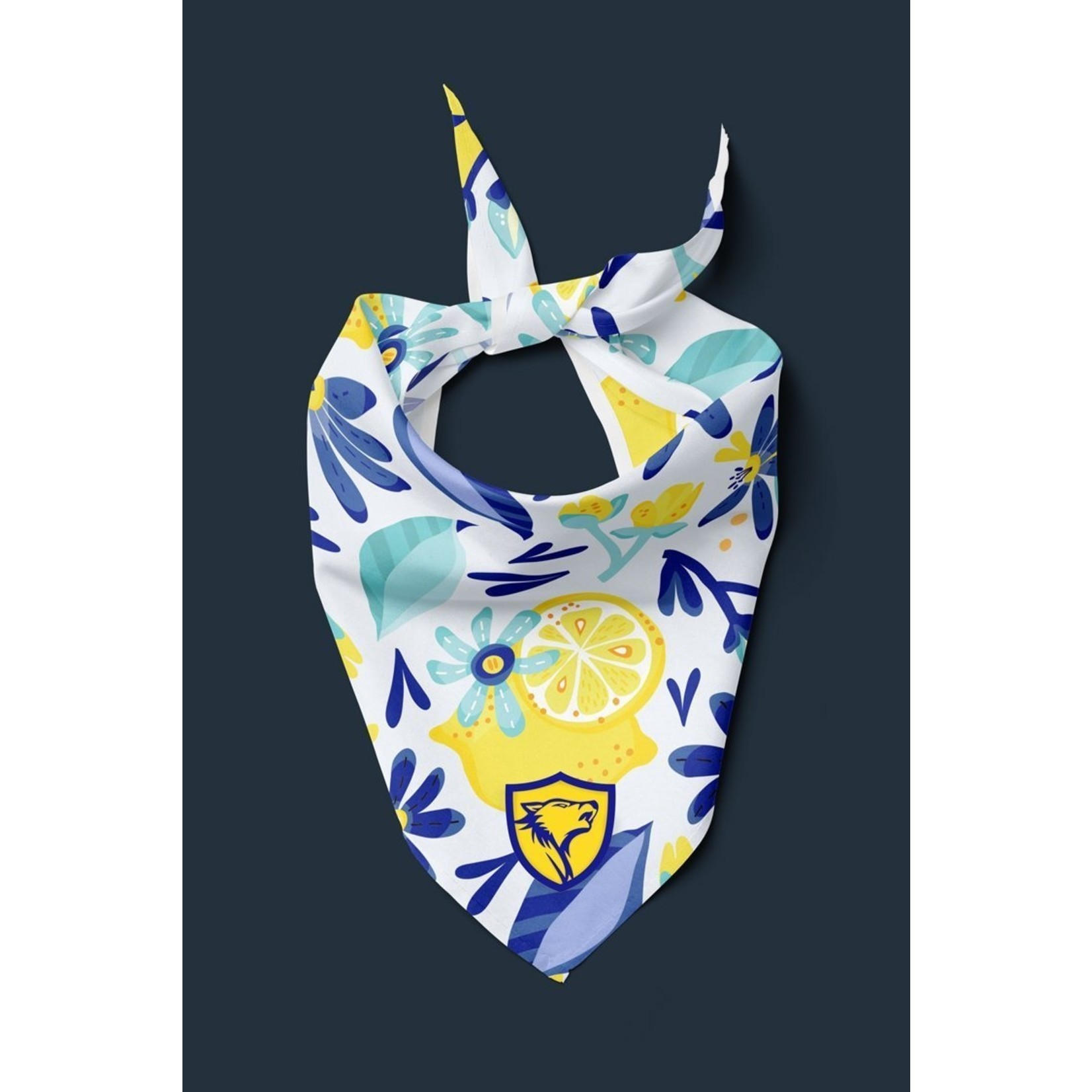 Rocky Pet ROCKY PET Blue & Yellow Lemon Flowers Bandana - FINAL SALE, No Exchanges or Refunds