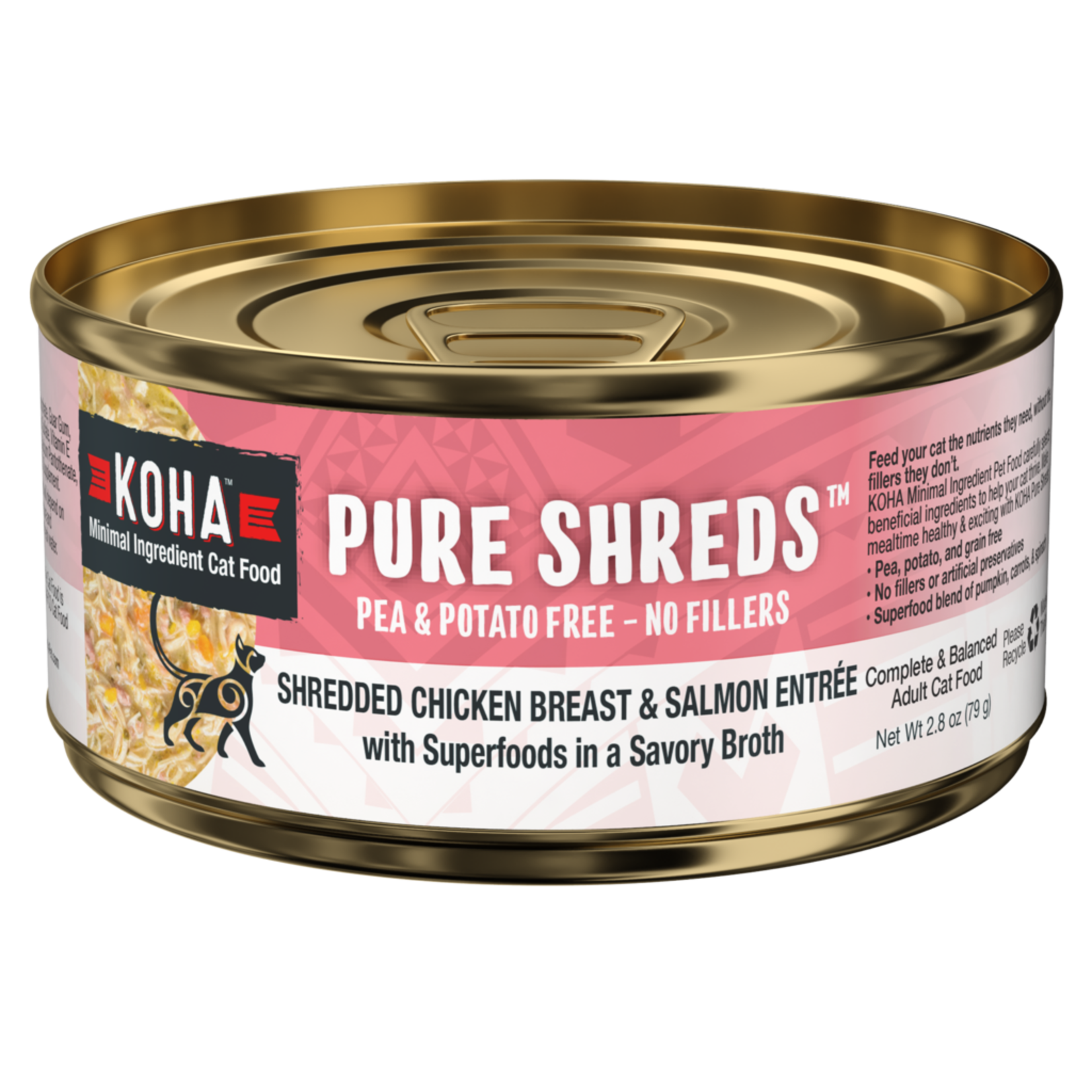 Koha KOHA Pure Shreds Chicken & Salmon Cat Can 5.5oz