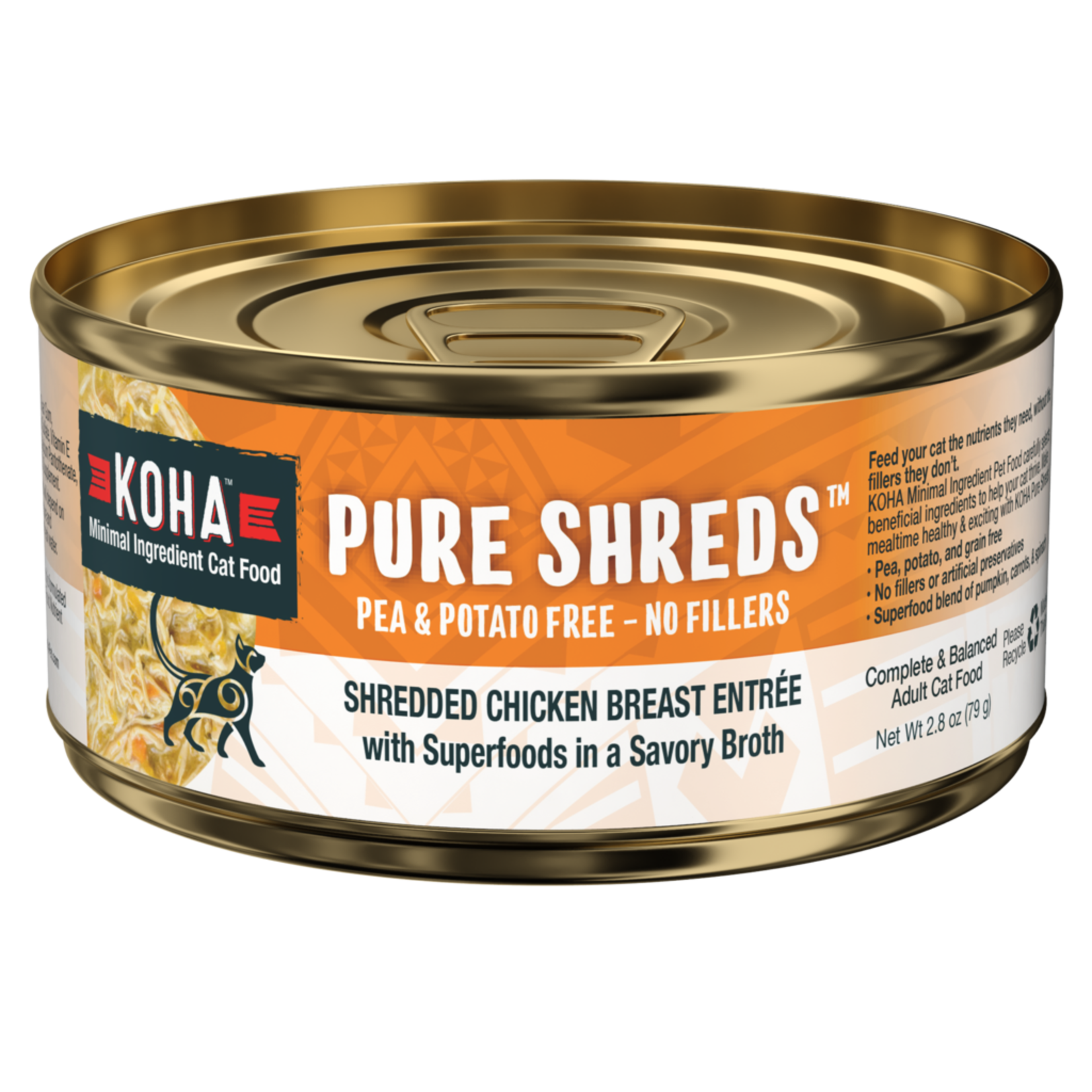 Koha KOHA Pure Shreds Chicken Cat Can 2.8 oz