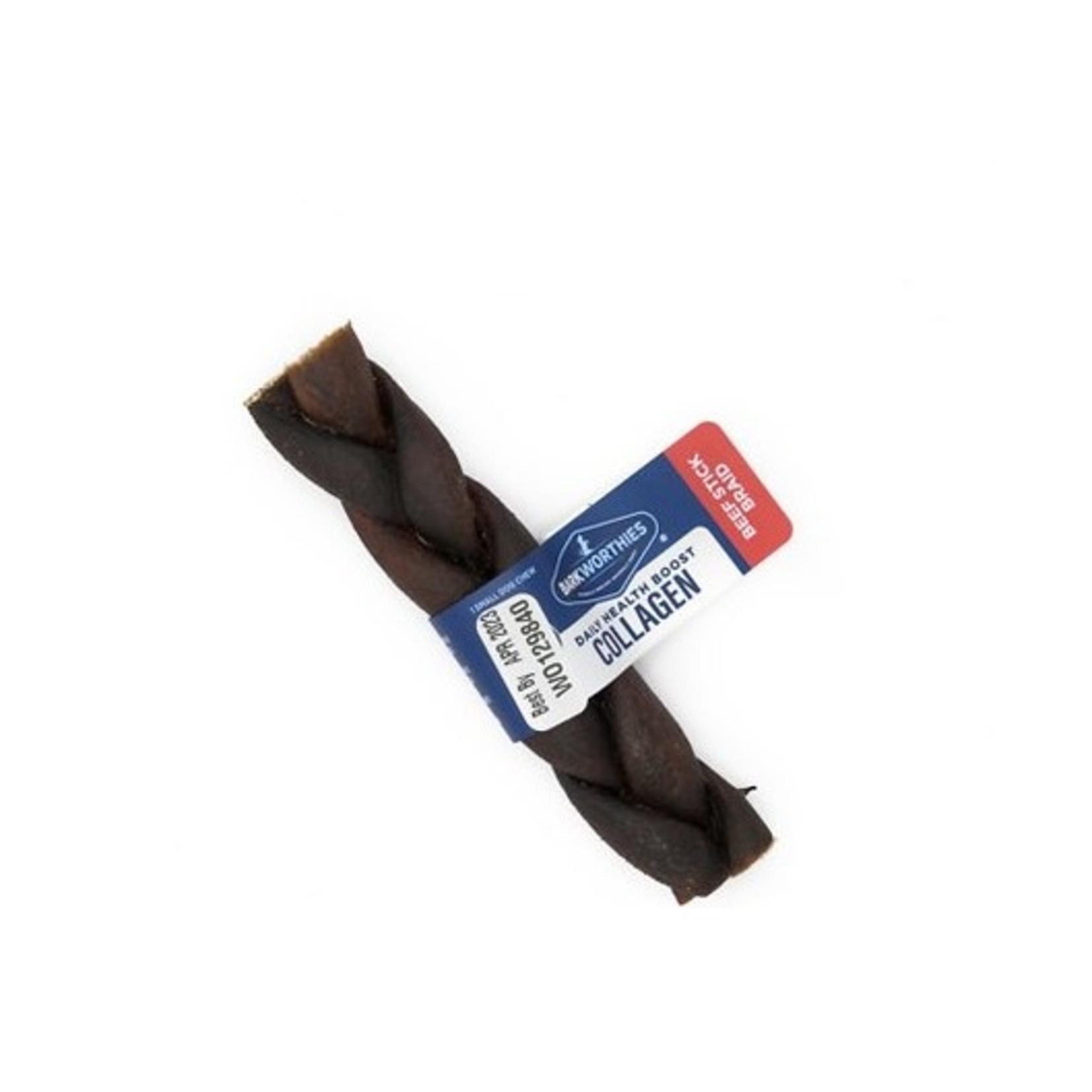Barkworthies Barkworthies Beef Collagen Braided Stick Dog Bone 9"