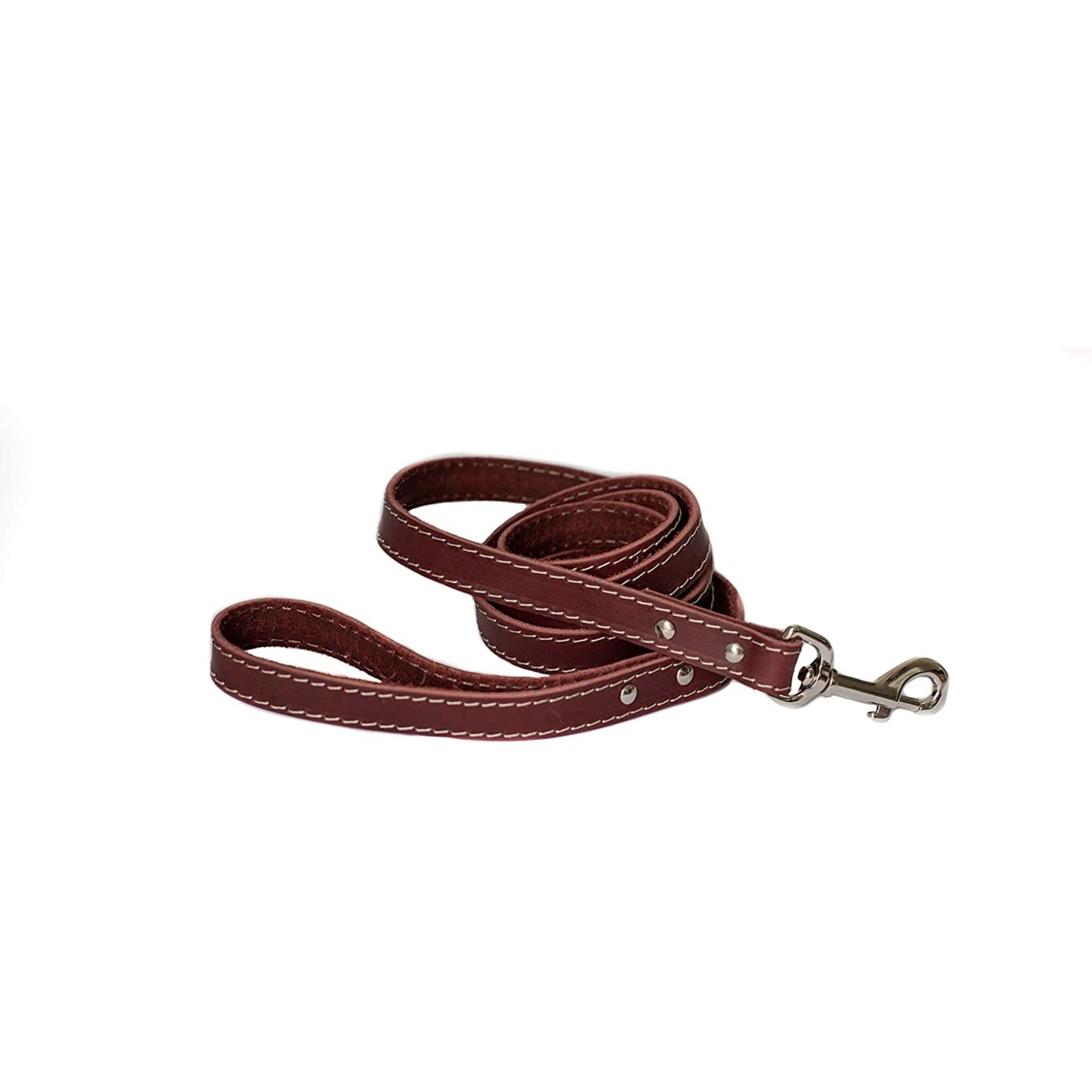 Euro-Dog EURO-DOG Burgundy Leather Dog Leash