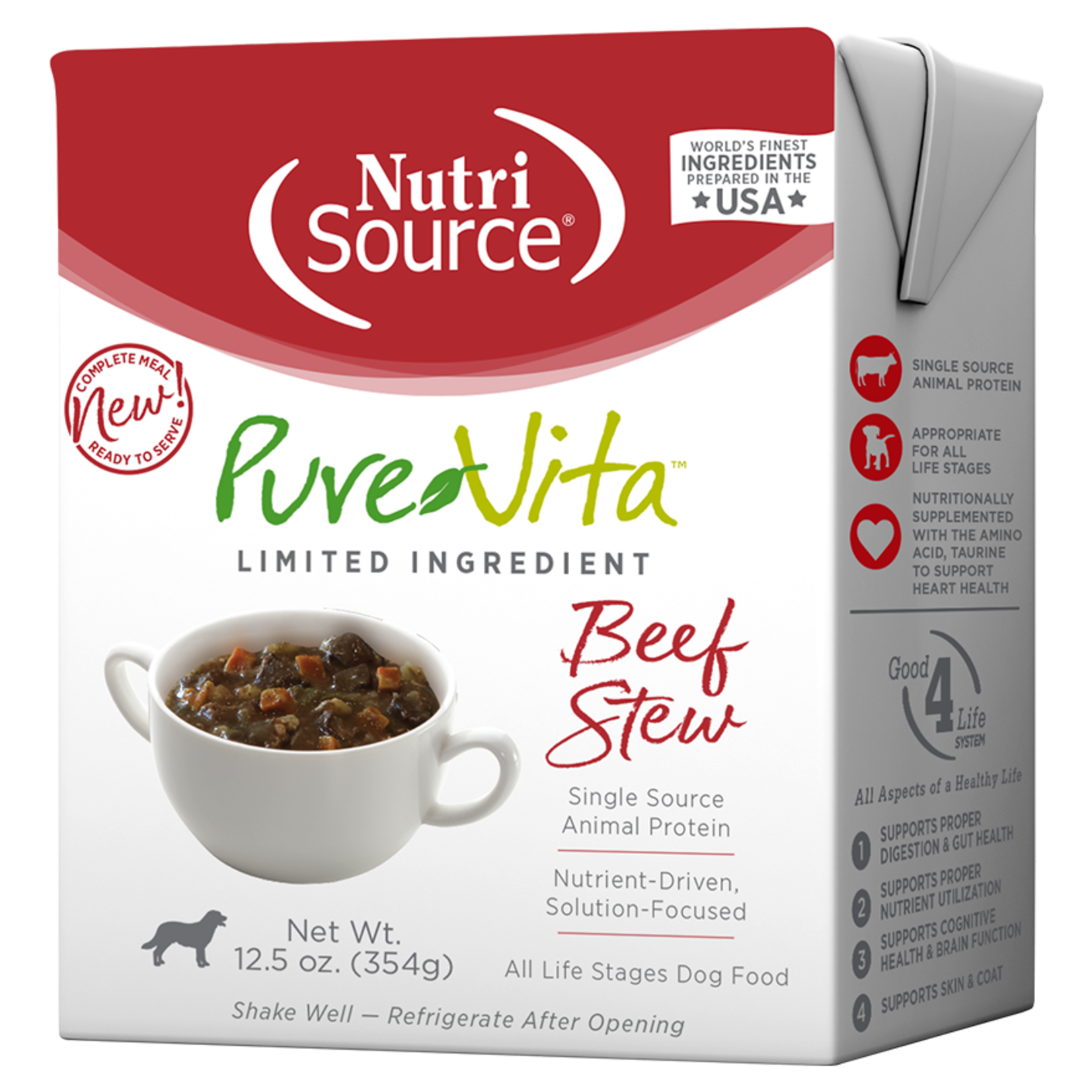 Pure Vita Pure Vita Limited Ingredient Beef Stew Tetrapak Wet Dog Food 12.5 oz
